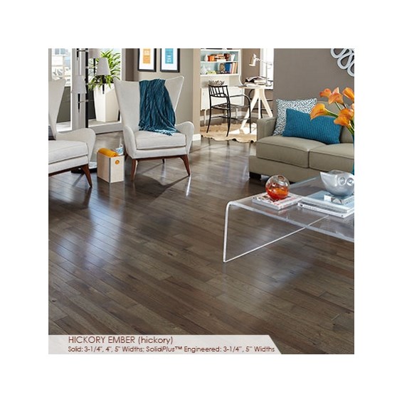 Somerset Character Collection Plank 4&quot; Solid Hickory Ember Wood Flooring