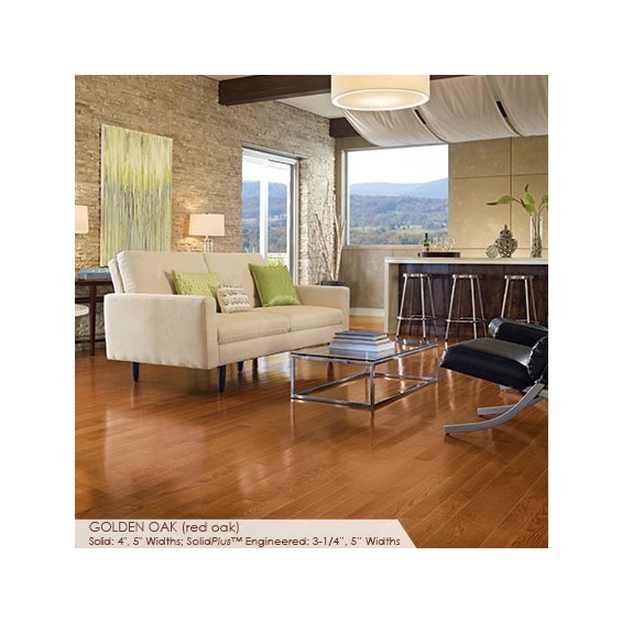 Somerset Color Collection Plank 5&quot; Engineered Oak Golden Wood Flooring