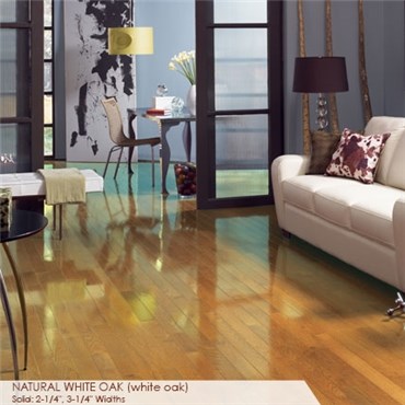 Somerset High Gloss Collection Strip 2 1/4&quot; Solid Natural White Oak High Gloss Wood Flooring