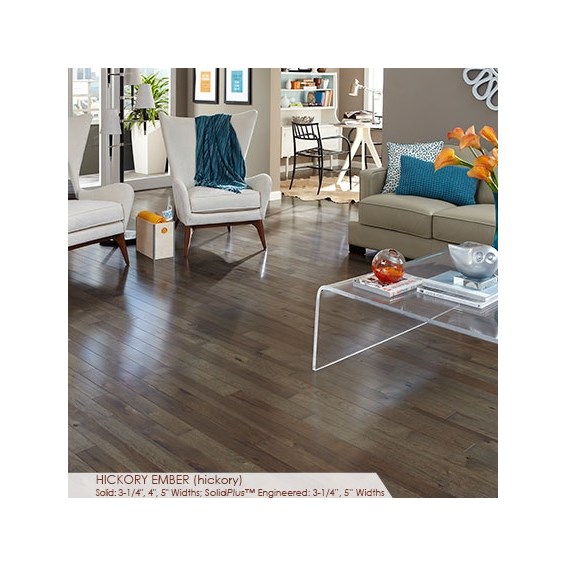 Somerset Character Collection Plank 5&quot; Solid Hickory Ember Wood Flooring