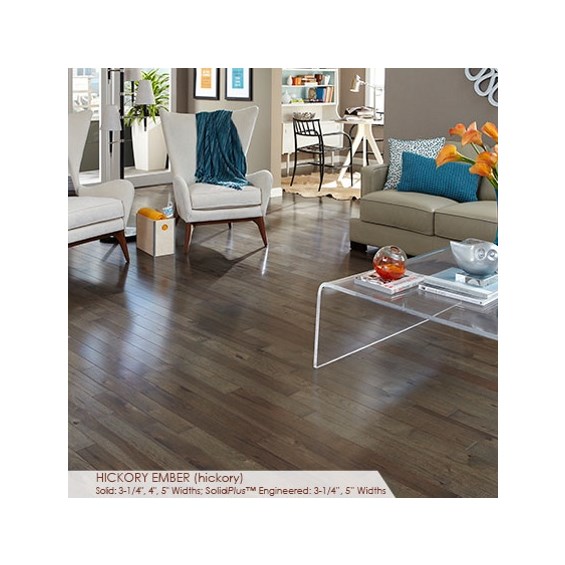 Somerset Character Collection Plank 5&quot; Engineered Hickory Ember Wood Flooring