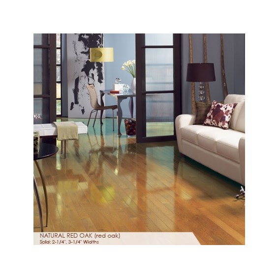 Somerset High Gloss Collection Strip 2 1/4&quot; Solid  Red Oak Natural High Gloss Wood Flooring