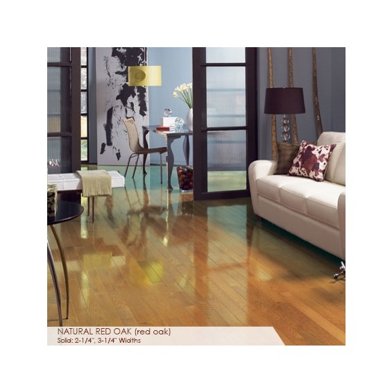 Somerset High Gloss Collection Strip 3 1/4&quot; Solid  Red Oak Natural High Gloss Wood Flooring