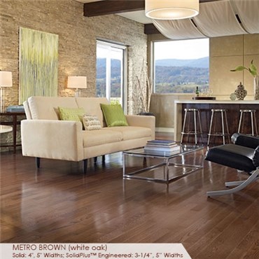Somerset Color Collection Plank 5&quot; Engineered Oak Metro Brown Wood Flooring