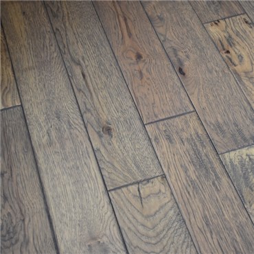 Hand Scraped Hickory Greystone Prefinished Solid Hardwood Flooring by Hurst Hardwoods