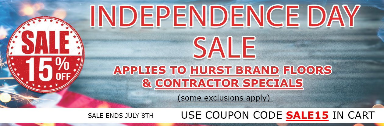 Save 15% off on all Hurst Brand Flooring & Contractor Specials Flooring