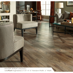 Somerset Handcrafted Collection Mixed Width Engineered Hickory Winter Wheat