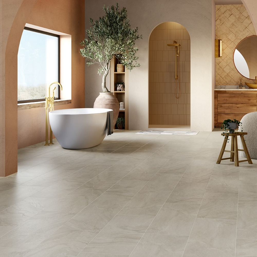 HAGIHARA ホワイト リビングボード ハンプトン Mannington ADURA RIGID Cascade Harbor Beige Vinyl Tile Flooring